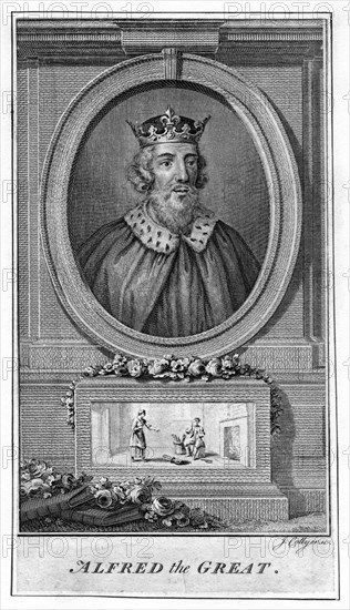 Alfred the Great, (18th century). Artist: J Collyer