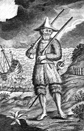 Robinson Crusoe, c1719. Artist: Unknown