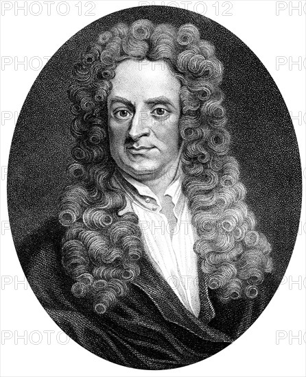 Isaac Newton, English mathematician, astronomer and physicist, (1818).Artist: R Page