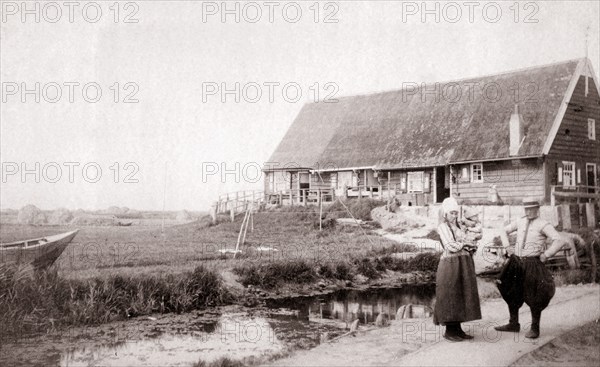Inhabitants of Marken Island, Netherlands, 1898.Artist: James Batkin