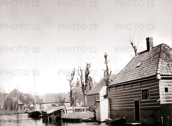 Canalside houses, Broek, Netherlands, 1898. Artist: James Batkin