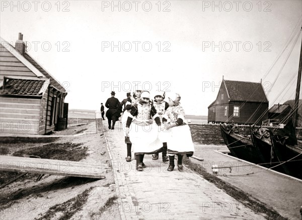 Children on Marken Island, Netherlands, 1898. Artist: James Batkin