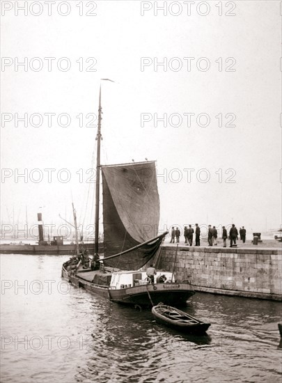 Canal boat, Marken Island, Netherlands, 1898.Artist: James Batkin