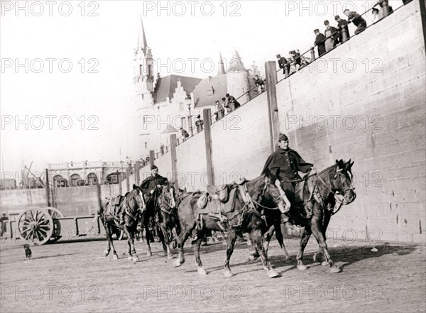 Horseriders, Antwerp, 1898.Artist: James Batkin