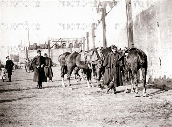 Horseriders, Antwerp, 1898.Artist: James Batkin