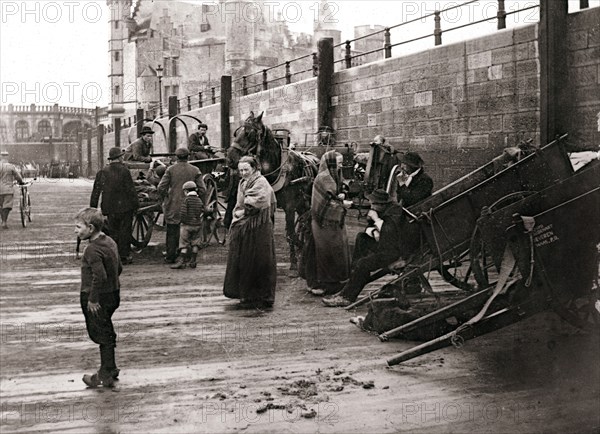 Street scene, Antwerp, 1898.Artist: James Batkin