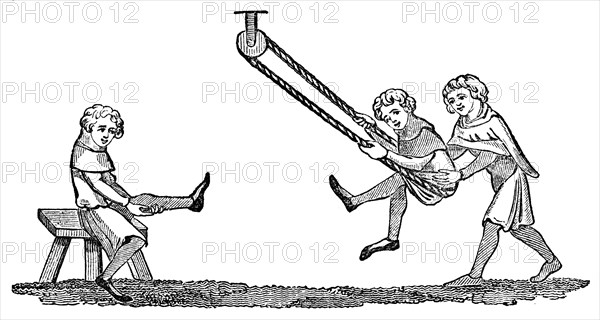 Swing exercise from the Quintain, (1833). Artist: Unknown