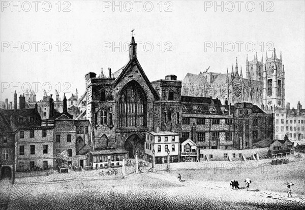 New Palace Yard, Westminster, in the 18th century, c1905. Artist: Unknown