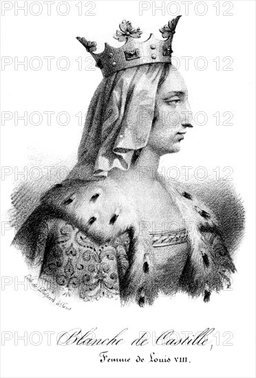 Blanche of Castile, wife of Louis VIII of France, (19th century).Artist: Delpech