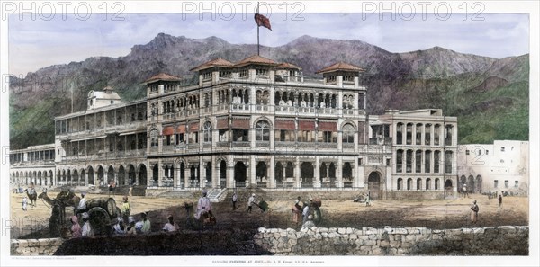 'Banking Premises at Aden', 8 January 1887. Artist: C Kell