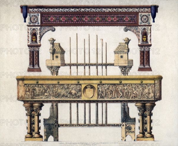 Billiard tables, 19th century.Artist: John Burley Waring