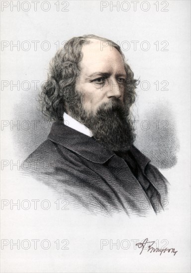 Alfred Tennyson, 1st Baron Tennyson, English poet, c1890.Artist: Cassell, Petter & Galpin