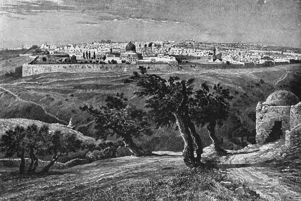 Jerusalem, from the Mount of Olives, 1902. Artist: Unknown