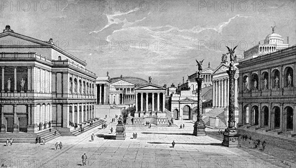 North and east sides of the Forum, Rome, (1902). Artist: C Hulsen