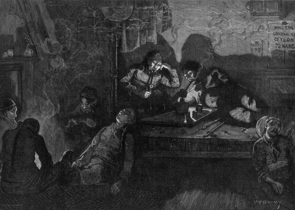 'Opium smoking in the East End of London', 1874.Artist: WB Murrey