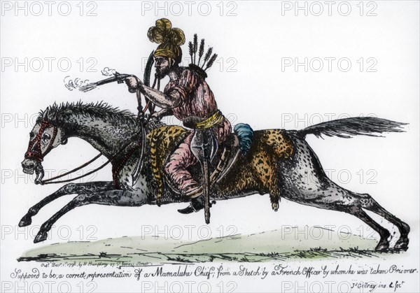 Mameluke chief, 1798.Artist: James Gillray