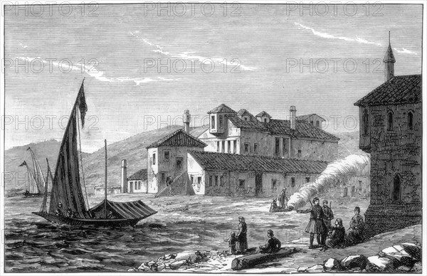 Where Lord Byron died, Missolonghi, Greece, 1888. Artist: Unknown