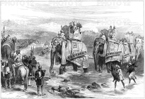 'Arrival of the Prince of Wales at Jummoo, Cashmere', 1876. Artist: Unknown