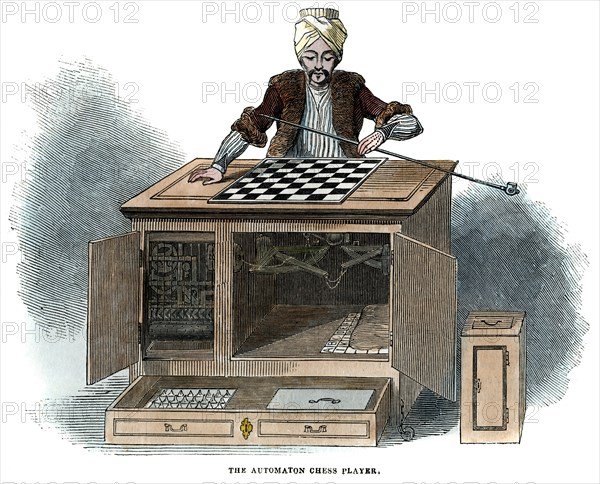 'The Automaton Chess Player', 1845. Artist: Unknown