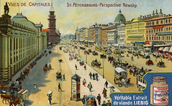 Views of Capitals: Nevsky Prospect, St Petersburg, c1900. Artist: Unknown