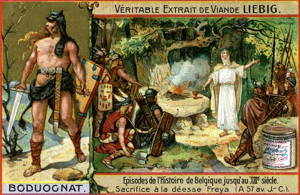 Episodes in the history of Belgium up until the 13th century: Boduognatus, (c1900). Artist: Unknown