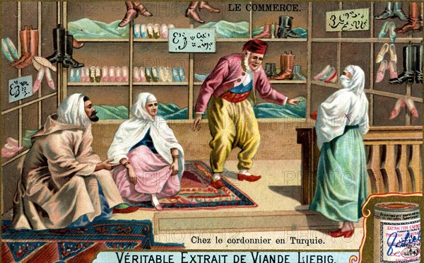 At a shoemaker's in Turkey, c1900. Artist: Unknown