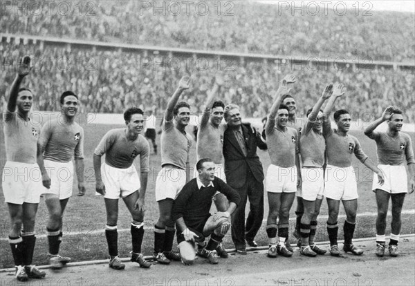 Italian national football team, Berlin Olympics, 1936. Artist: Unknown