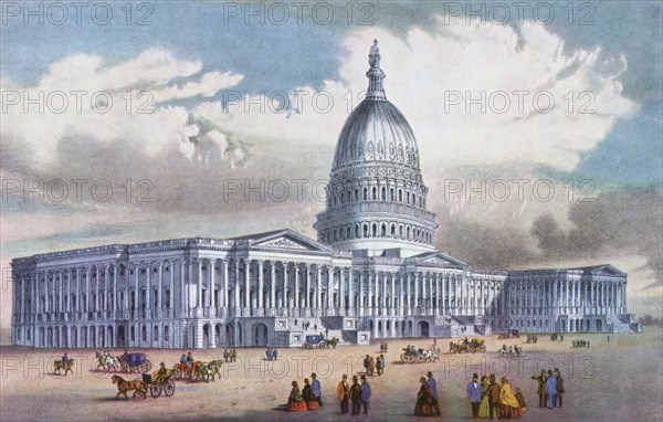 'Washington, United States Capitol', 19th century.Artist: Currier and Ives
