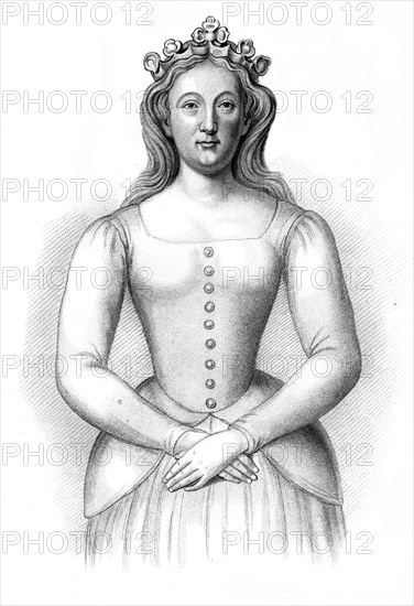 Philippa of Hainault, (1851).Artist: Henry Colburn
