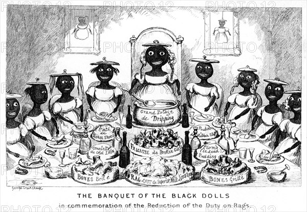 'The Banquet of the Black Dolls', 19th century.Artist: George Cruikshank