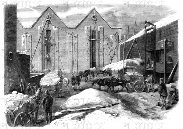 'Carting the Ice', 1861. Artist: Unknown