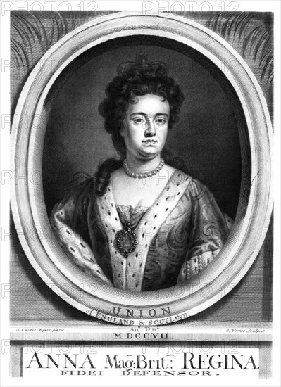 Anne, Queen of Great Britain and Ireland.Artist: George Vertue