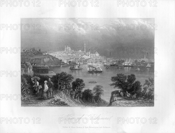 View of Baltimore, Maryland, USA, 1855.Artist: DG Thompson