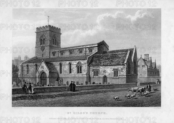 St Giles's Church, Oxford, 1834.Artist: John Le Keux