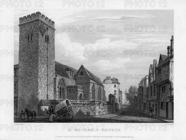 St Michael's Church, Oxford, 1834.Artist: John Le Keux