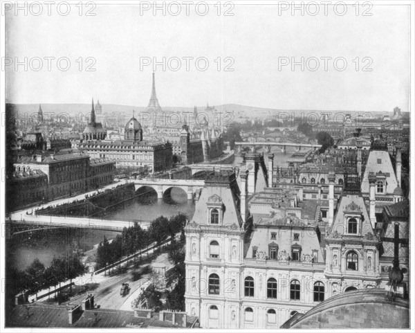 Panorama of Paris, France, late 19th century.Artist: John L Stoddard