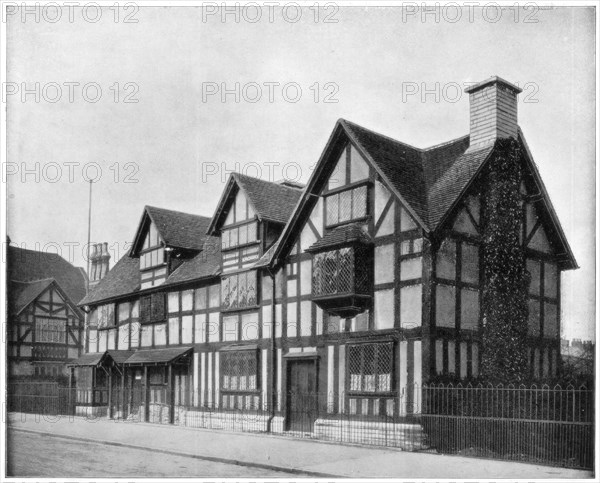 William Shakespeare's house, Stratford-upon-Avon, Warwickshire, late 19th century. Artist: John L Stoddard