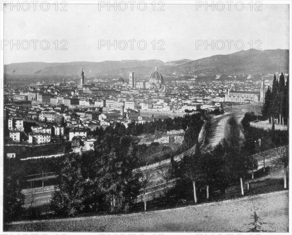 Panorama of Florence, Italy, late 19th century. Artist: John L Stoddard