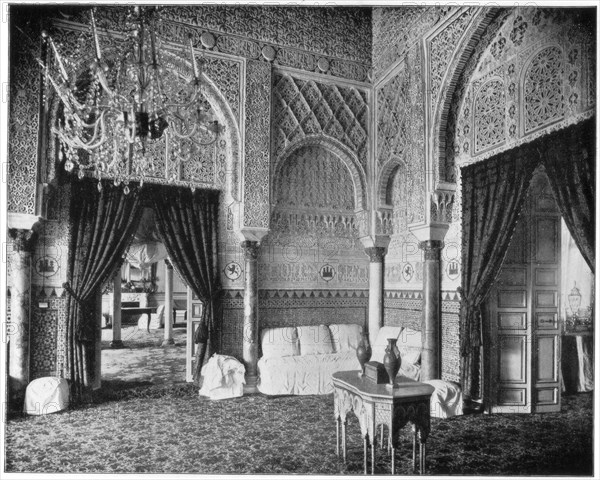 Salon of Maria de Padilla, Alcazar, Seville, Spain, late 19th century. Artist: John L Stoddard