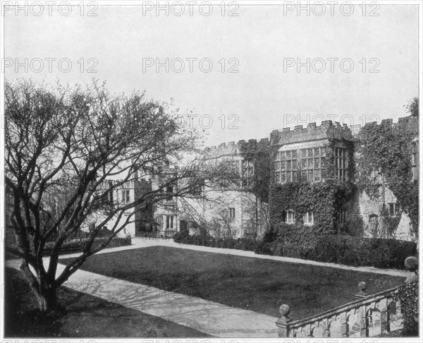 Haddon Hall near Bakewell, Derbyshire, England, late 19th century.  Artist: John L Stoddard