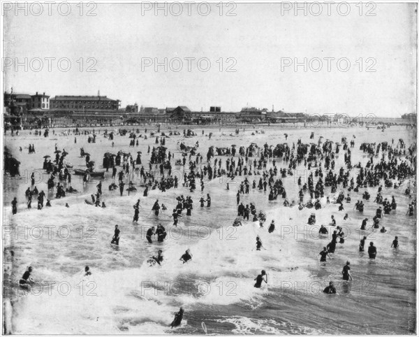 Beach at Atlantic City, New Jersey, USA, late 19th century. Artist: John L Stoddard