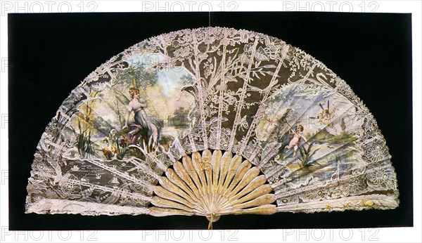 Fan by Duvelleroy, 1901.Artist: Jean Malvaux