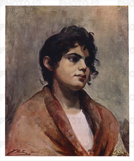 Study of an Italian girl's head, 1901.Artist: J Muntz