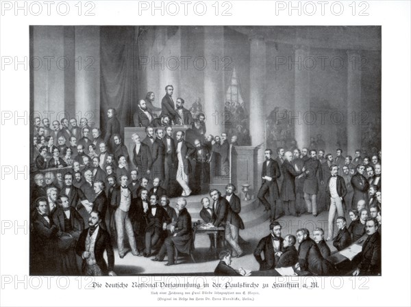 German National Assembly, Frankfurt, 1900.Artist: Paul Burde