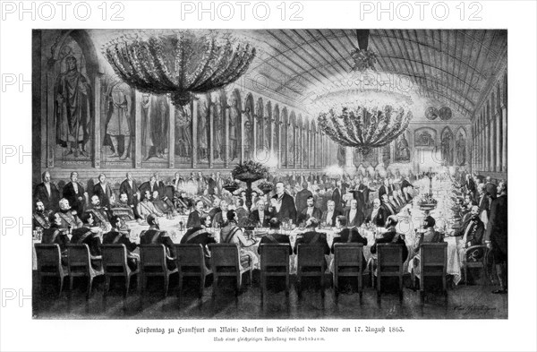 Banquet in the Emperor's Hall, Römer, Frankfurt, (17th August 1863), 1900. Artist: Unknown