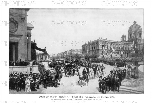 Procession at the celebration of the Silver Wedding of the Emperor and Empress of Germany, (24th AprArtist: Richard Fleischer