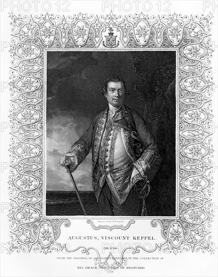 Augustus Keppel, Viscount Keppel, (1725-1786), 19th Century.Artist: Henry Thomas Ryall