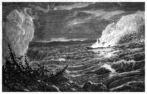 The Destruction of the 'Caroline', 1837, (c1860). Artist: Unknown