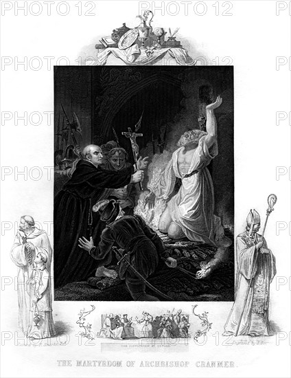 The Martyrdom of Archbishop Cranmer, 1556, (1877). Artist: J Rogers