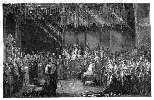 Coronation of Queen Victoria at Westminster Abbey, London, 28 June 1838, (1900). Artist: Unknown